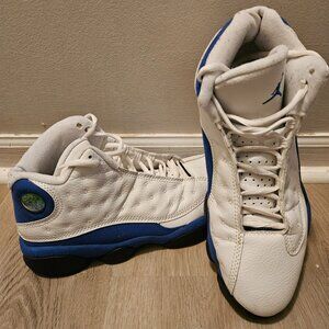 High Top, Jordans, Size 11, White and Blue, Pre Loved, Good Condition